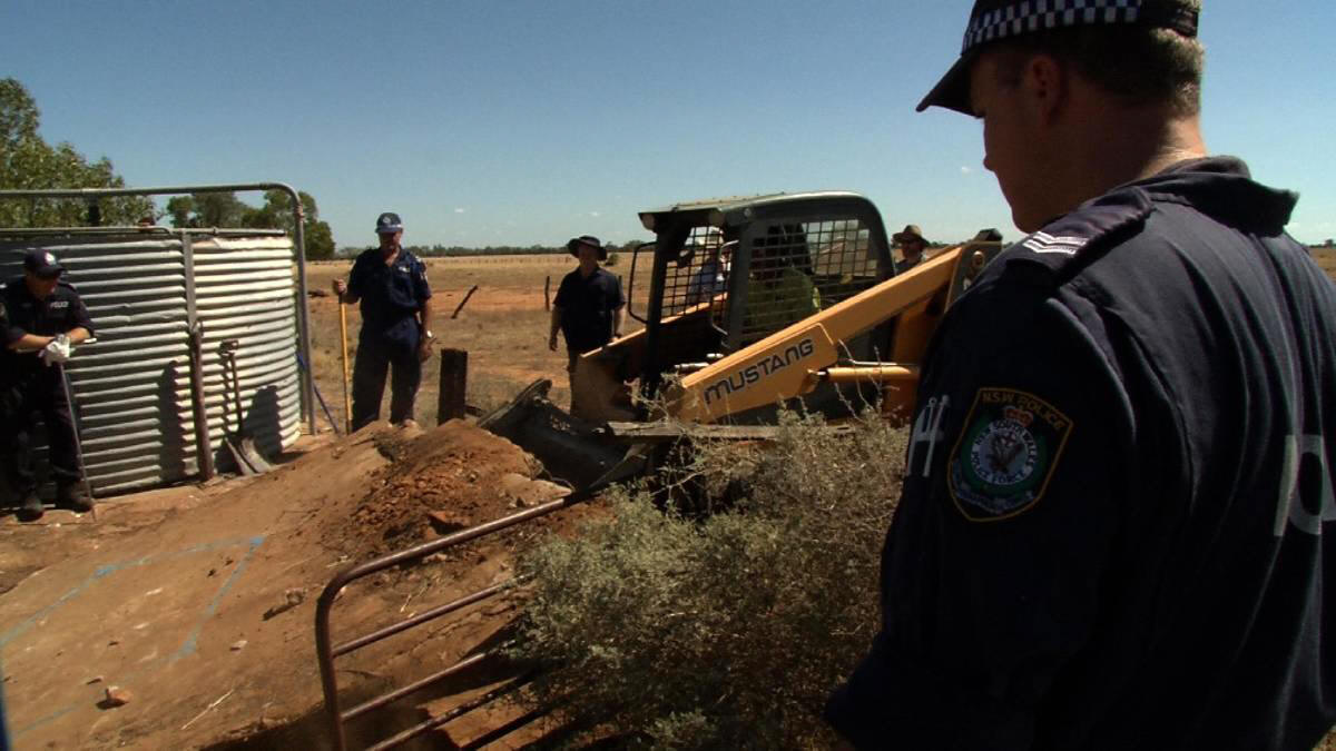 The Police search included the use of ground-penetrating radar technology and excavation equipment to comb a specific area of the property. Photo: Police Media