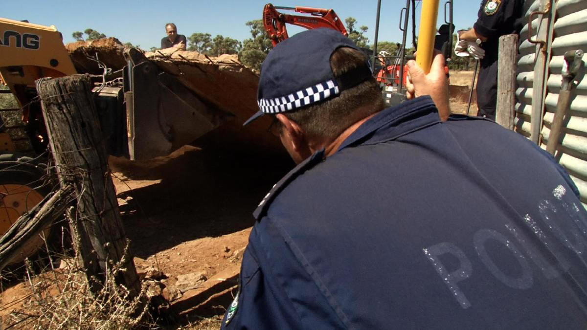The Police search included the use of ground-penetrating radar technology and excavation equipment to comb a specific area of the property. Photo: Police Media